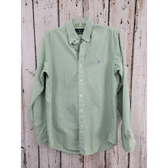 CLD Men's Medium Ralph Lauren Custom Fit Check Spring‎ Dress Shirt Button Down - Picture 1 of 8